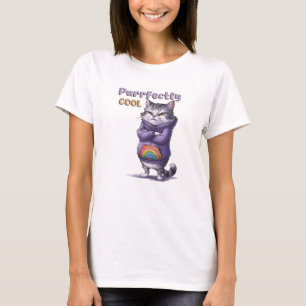 Modern Purrfectly Cool Cat Funny T-Shirt