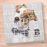 Modern Puzzle Family Pet Custom Photo Monogram Magnet<br><div class="desc">Modern Puzzle Family Pet Custom Photo</div>