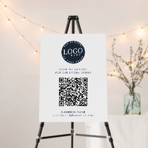 Modern QR Code and Business Logo Custom Foam Board