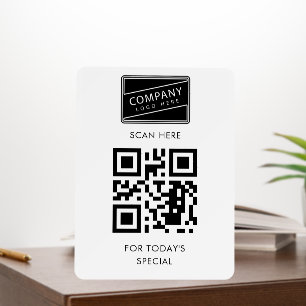 Modern QR Code and Business Logo Foam Board