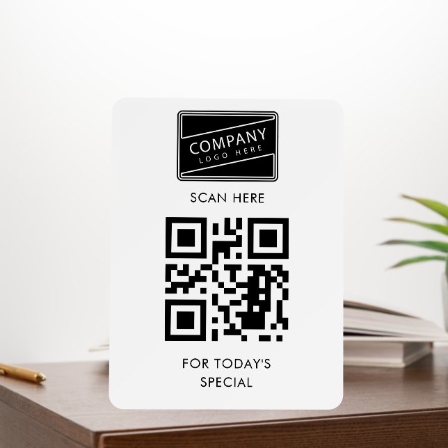 Modern QR Code and Business Logo Foam Board (In Situ (Office))