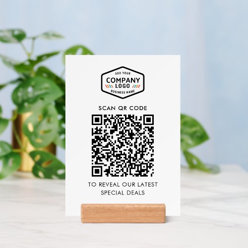 Modern QR Code and Business Logo Minimalist Holder
