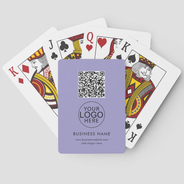 Modern QR Code and Business Logo Poker Cards (Back)