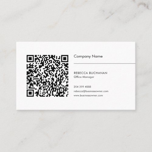 Modern QR Code and Company Logo Business Card