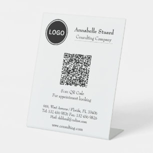 Modern QR code Appointment book Professional Pedestal Sign