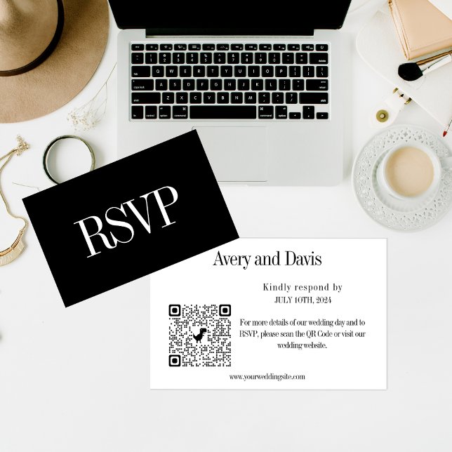 Modern QR Code Budget Wedding Enclosure Card (Creator Uploaded)