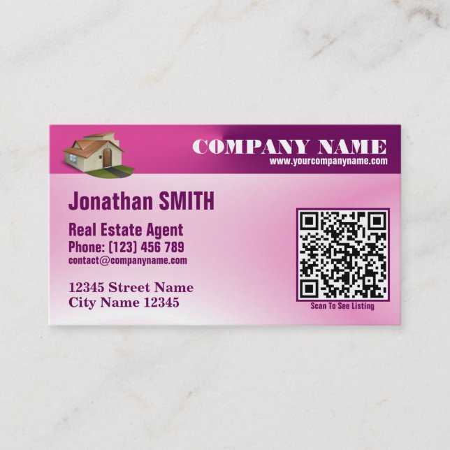 Modern QR code business card (Front)
