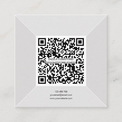 Modern QR code Business card Simple Personal Square Business Card
