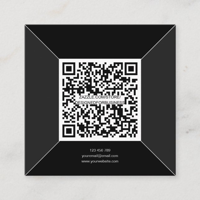 Modern QR code Business card, Simple Personal Square Business Card (Front)