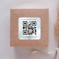 Modern QR Code Business Iridescent Professional