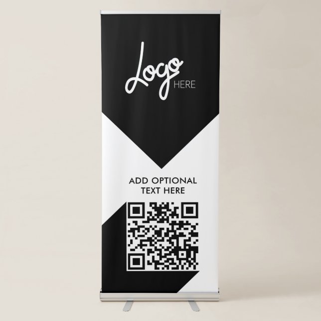 Modern QR Code Business Logo Retractable Banner (Front)