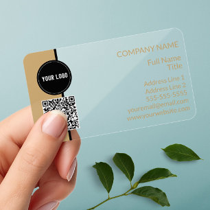 Modern QR Code Business Logo Transparent Clear Business Cards