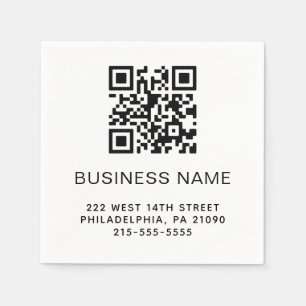 Modern QR Code Business Name or Logo Napkins