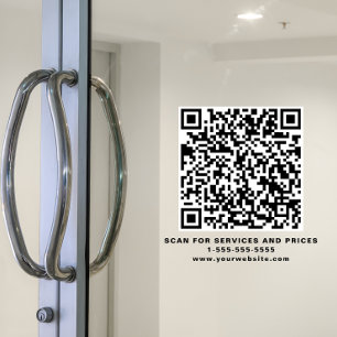 Modern QR Code Business Window Cling