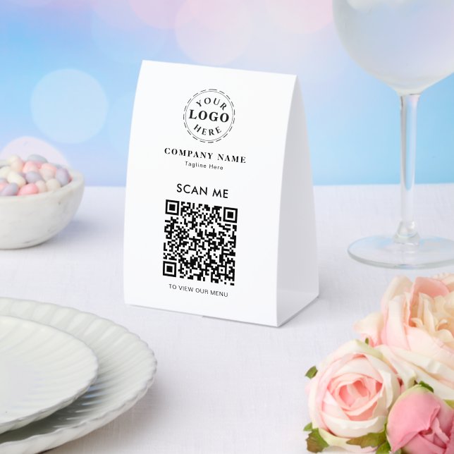 Modern  QR Code Checkout Menu Paper Table Tent (Insitu(Wedding))