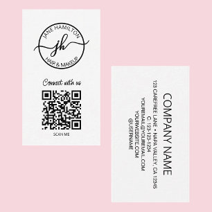 Modern QR Code Circle Business Logo Card