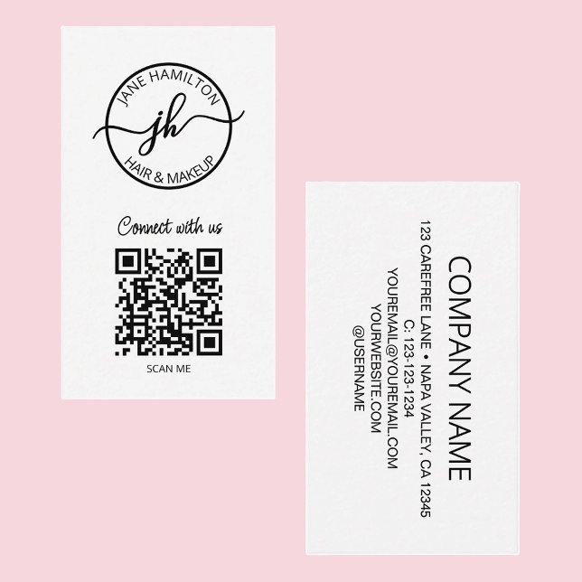 Modern QR Code Circle Business Logo Card (Creator Uploaded)
