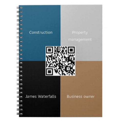 Modern QR code color blocking custom Notebook