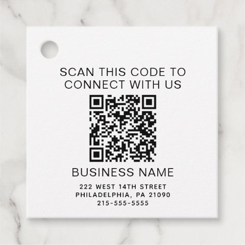 Modern QR Code Company Promotional Gift Favor Tags