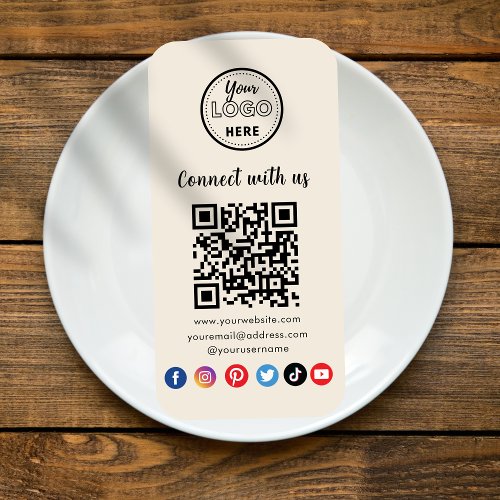Modern QR Code Connect With Us Social Media Business Card