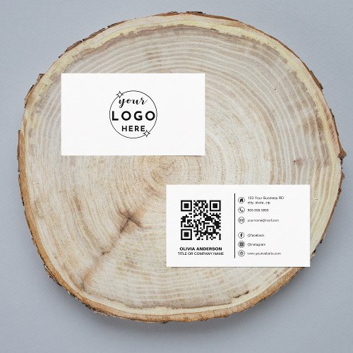 Modern QR Code Custom Logo  Social Media Icons  Business Card