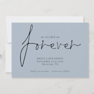 Modern QR Code Decided on Forever Blue Save Date Save The Date