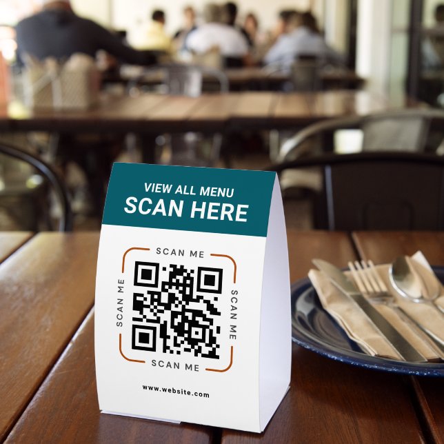 Modern QR Code | Digital Menu  Paper Table Tent (Insitu(Restaurant))