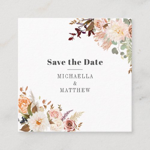 Modern QR Code Floral Save the Date Announcement