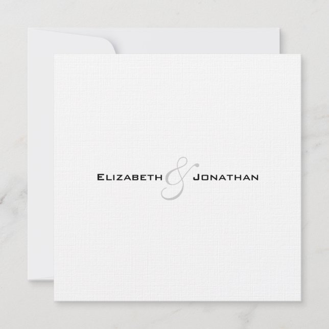 Modern QR Code Linen Wedding Invitation (Front)