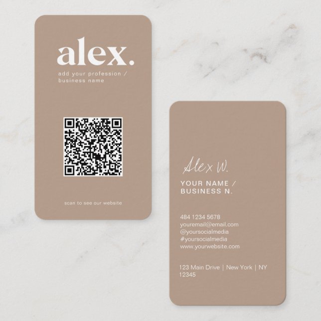 Modern QR Code Logo Business Card (Front/Back)