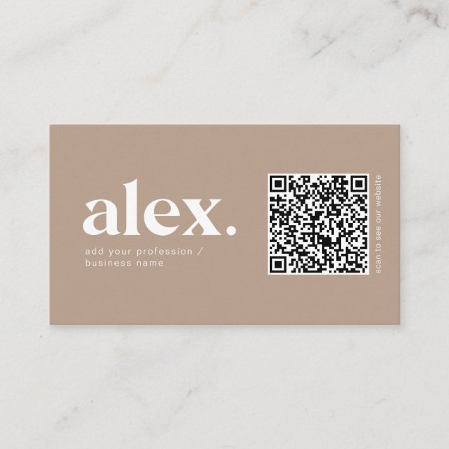 Modern QR Code Logo Business Card (Front)