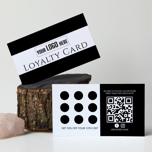 Modern QR Code Loyalty Customer Stamp or Punch Discount Card