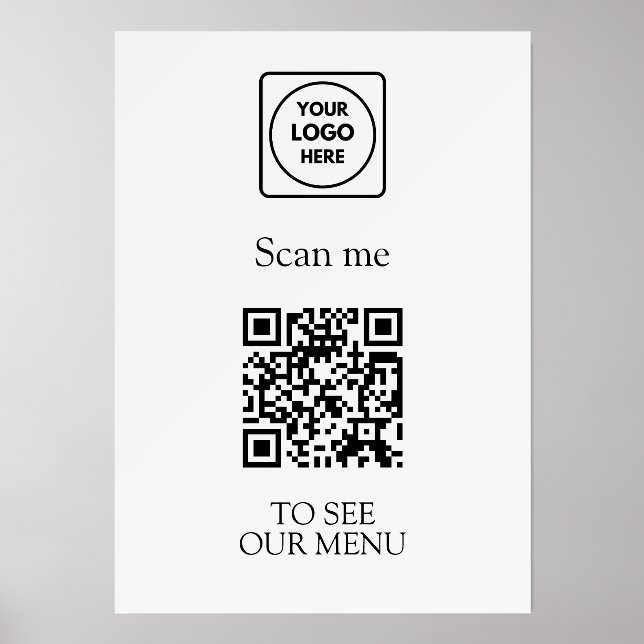 Modern QR Code Menu | Contactless Dining Logo Holder (Front)