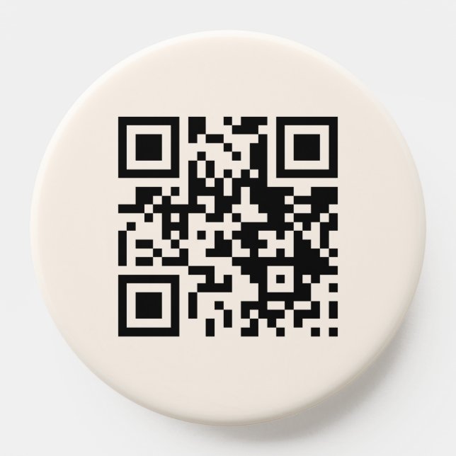 Modern QR Code Minimal Clean Simple Black Custom  PopSocket (Popsocket)