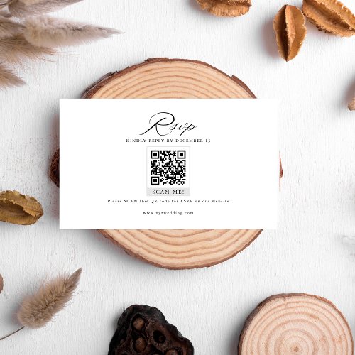 Modern QR Code Minimalist Wedding RSVP Enclosure Card