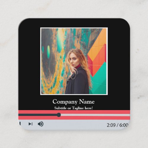 Modern QR Code Music Player Song Playlist Photo Square Business Card