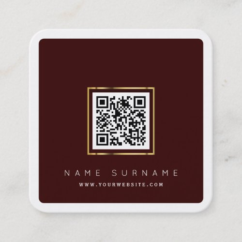 Modern QR code networking scannable logo simple Square Business Card