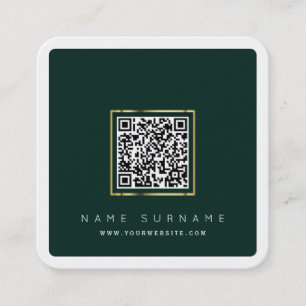 Modern QR code networking scannable logo Square Bu Business Card