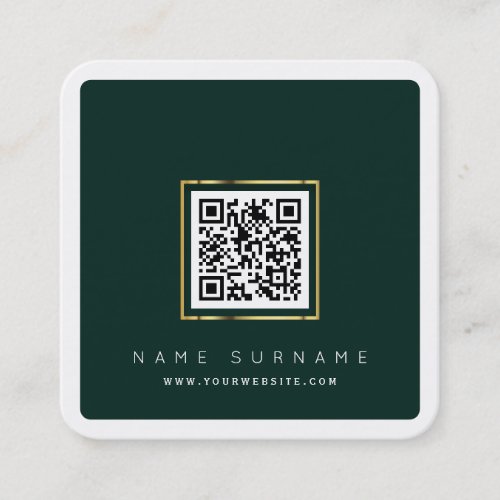 Modern QR code networking scannable logo Square Bu Square Business Card