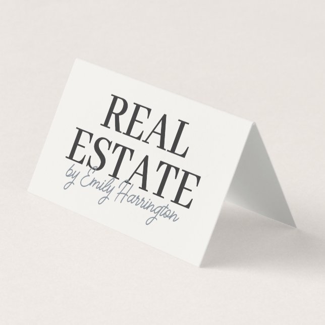 Modern QR Code Neutral Real Estate Agent Business Card (Front)