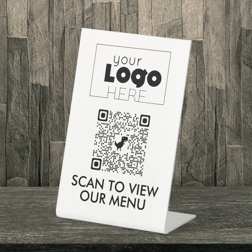 Modern QR Code No Contact Scan for Menu Table Sign