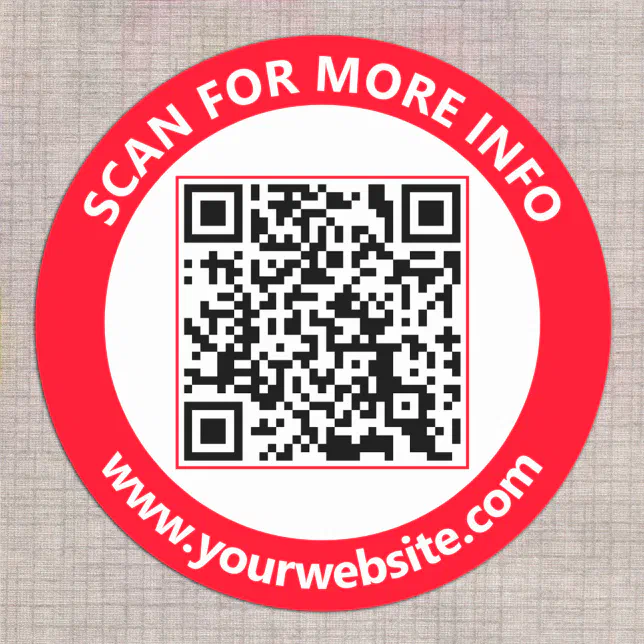 Round Qr Code With Text Inside Code Modern QR Code personalized Text Red White Black Classic Round Sticker ...