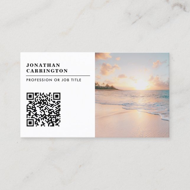 Modern QR Code Photo Logo Business Card (Front)