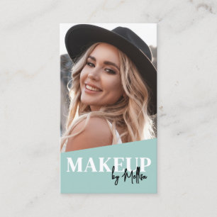 Modern QR Code Photo Makeup Vertical Business Card
