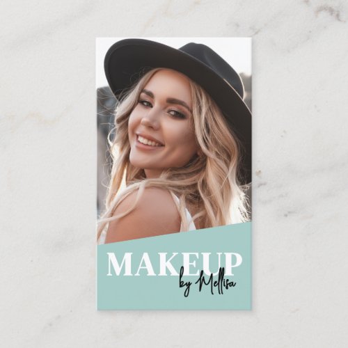Modern QR Code Photo Makeup Vertical Business Card