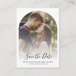 Modern QR Code Photo RSVP Wedding Save the Date Enclosure Card