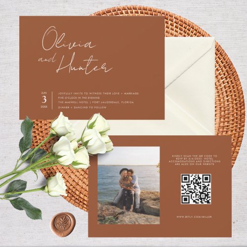 Modern QR Code Photo Wedding   Invitation