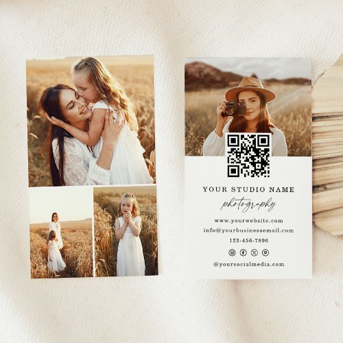 Modern QR Code Photographer  Business Card