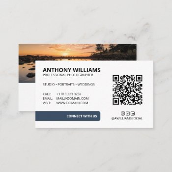 Modern Qr Code Photographer Business Card by J32Teez at Zazzle