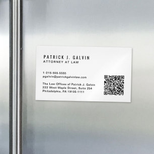 Modern QR Code Professional Business Card Magnet